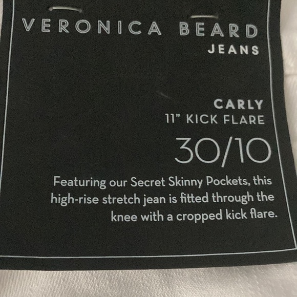 Veronica Beard Carly NWT Kick Flare White Denim Jeans Size 30 - Picture 9 of 11